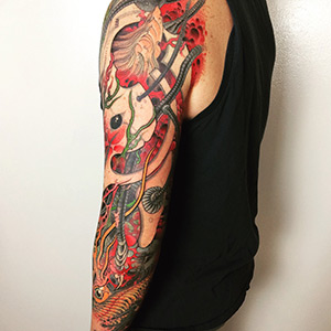 Photo of Ben’s tattoo sleeve