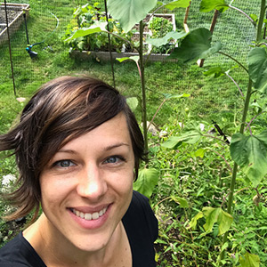 Photo of Marie in the garden