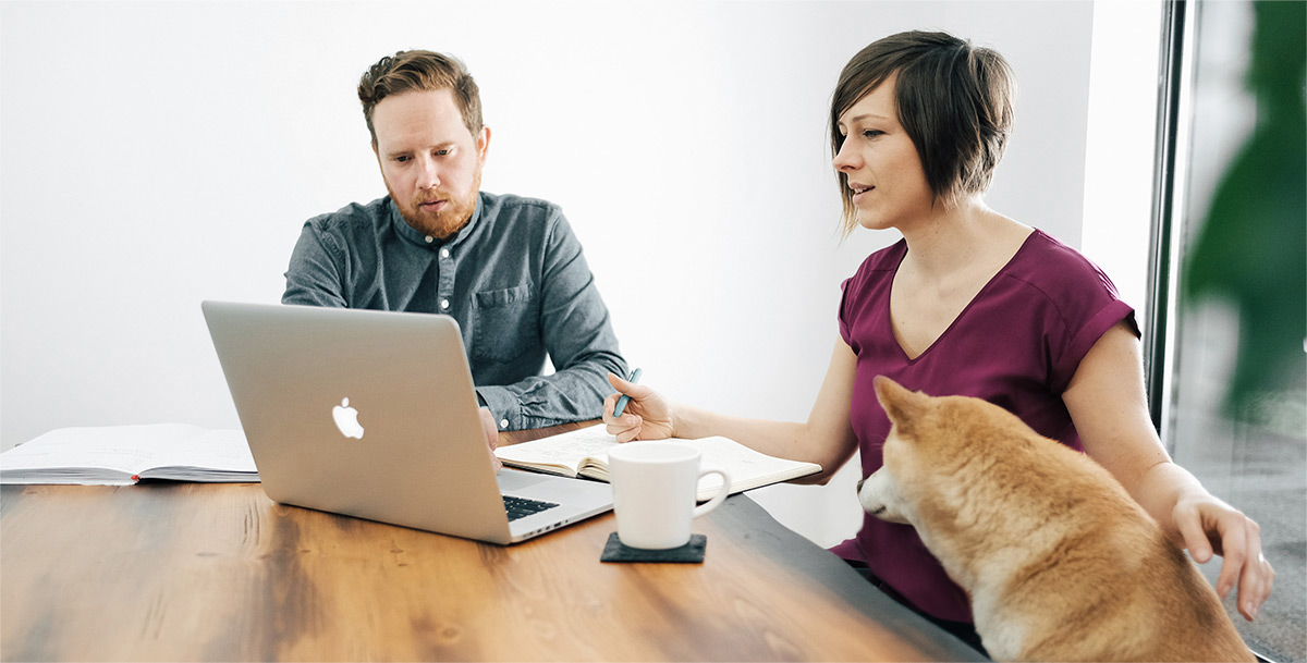 Marie and Ben Working